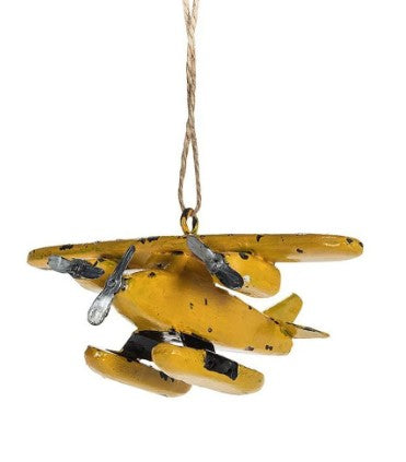 yellow float plane ornament