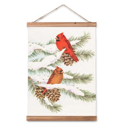 Winter Cardinals Canvas Scroll