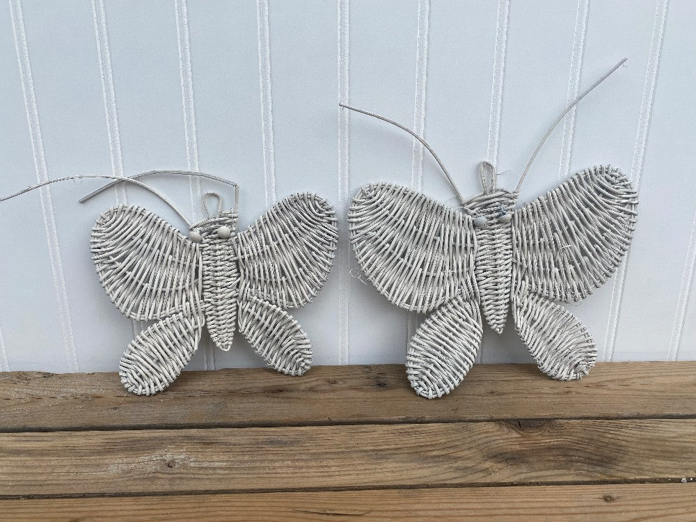 Wicker Butterfly Wall Hangings