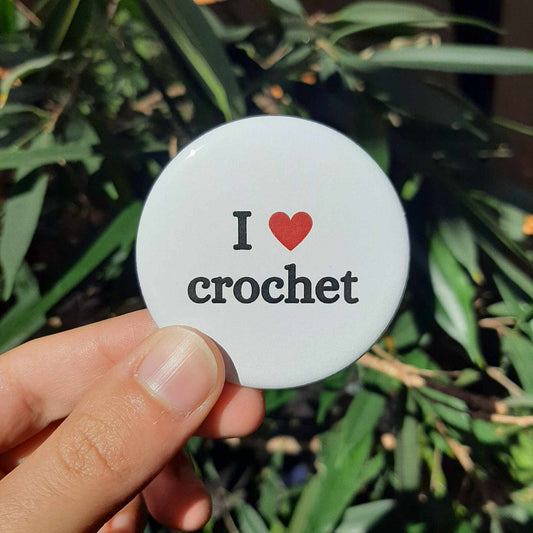 I Heart Crochet or Knitting Button