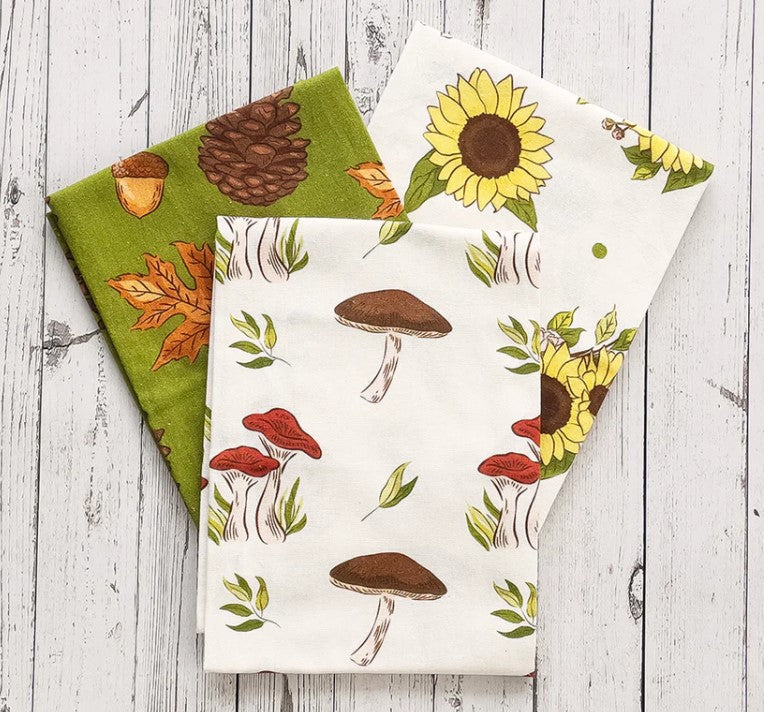 Autumn Stories Floursack Kitchen Towels, set of 3