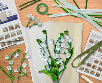 DIY Chenille Flower Bouquet Kit – White Tulip