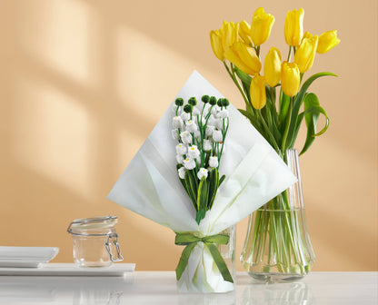 DIY Chenille Flower Bouquet Kit – White Tulip