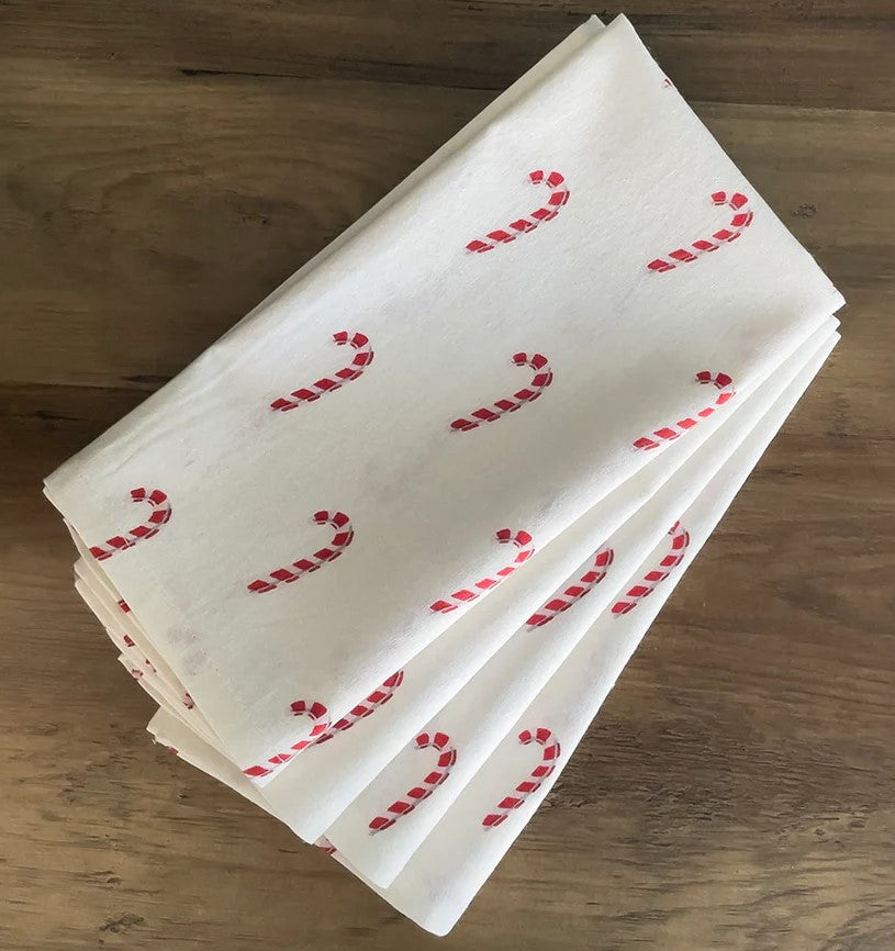 Candy Cane Napkins, set of 4