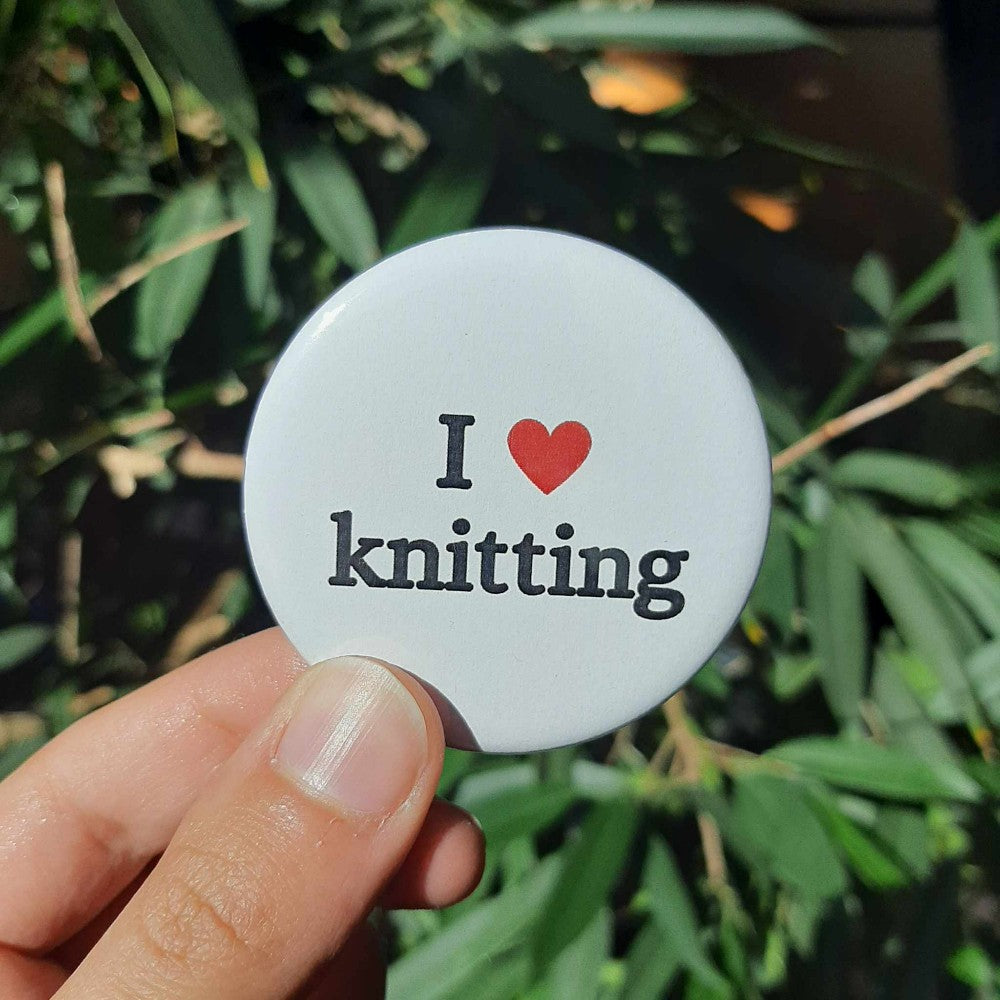 I Heart Crochet or Knitting Button