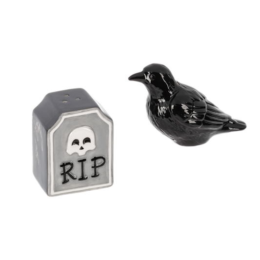 Crow and Gravestone Salt & Pepper Shaker