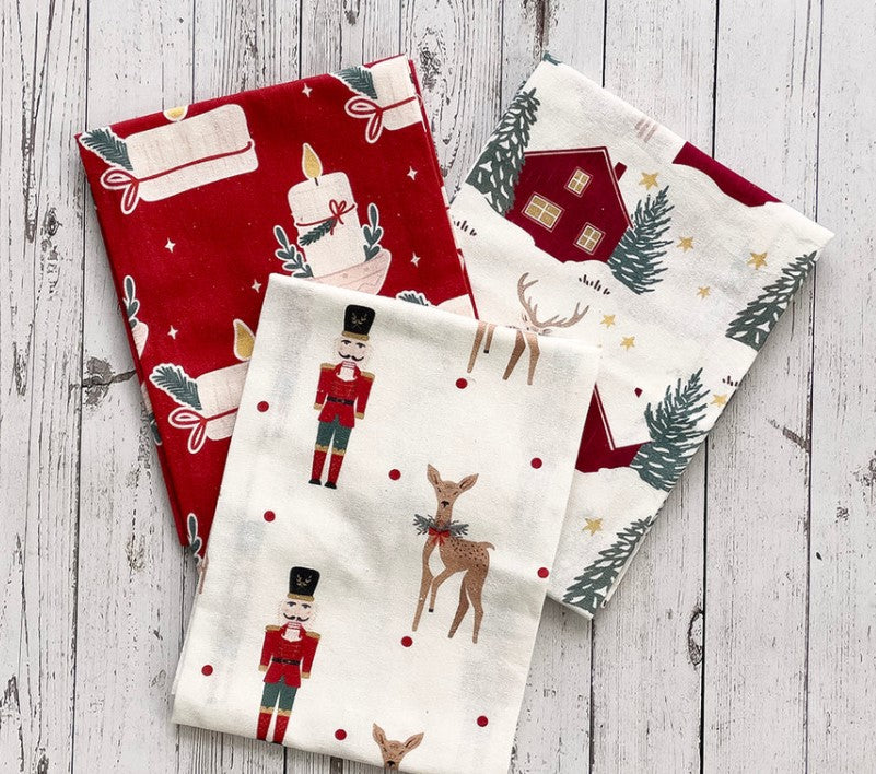 Holiday Magic Floursack Kitchen Towels, set of 3