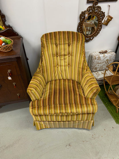 Striped Velvet Arm Chair