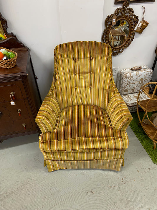 Striped Velvet Arm Chair