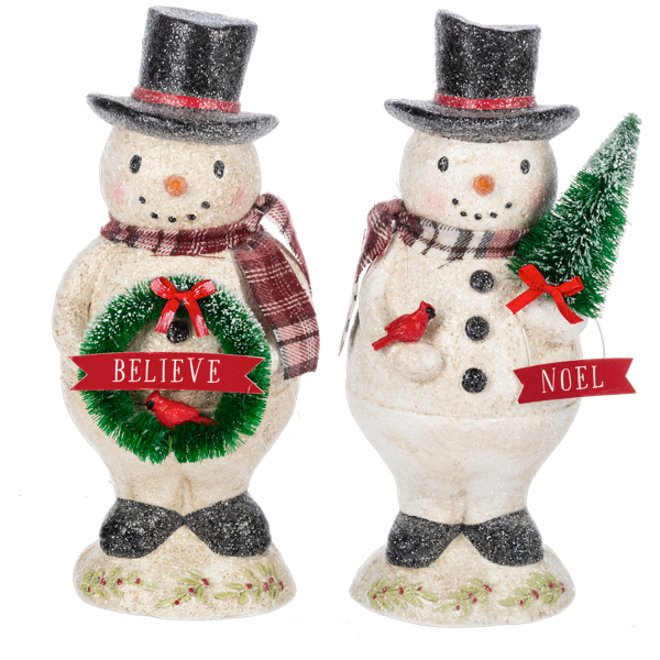 Frosty Snowman w/Cardinal Figurine