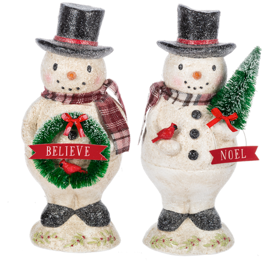 Frosty Snowman w/Cardinal Figurine