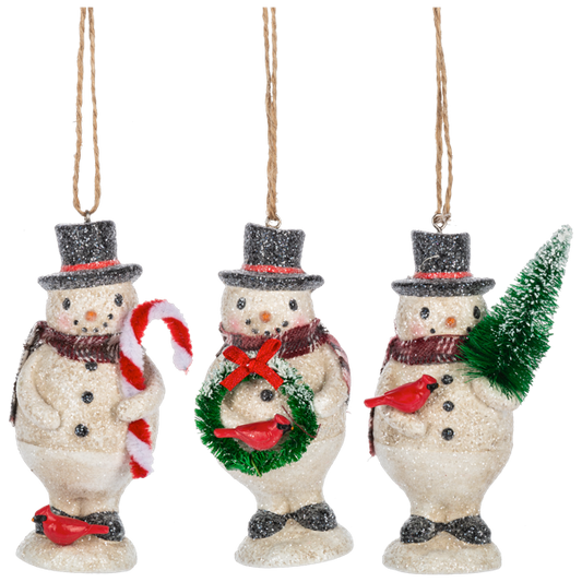 Frosty Snowman w/Cardinal Ornament