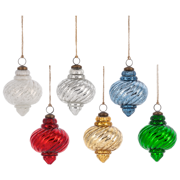 Colorful Kugel Finial Ornaments