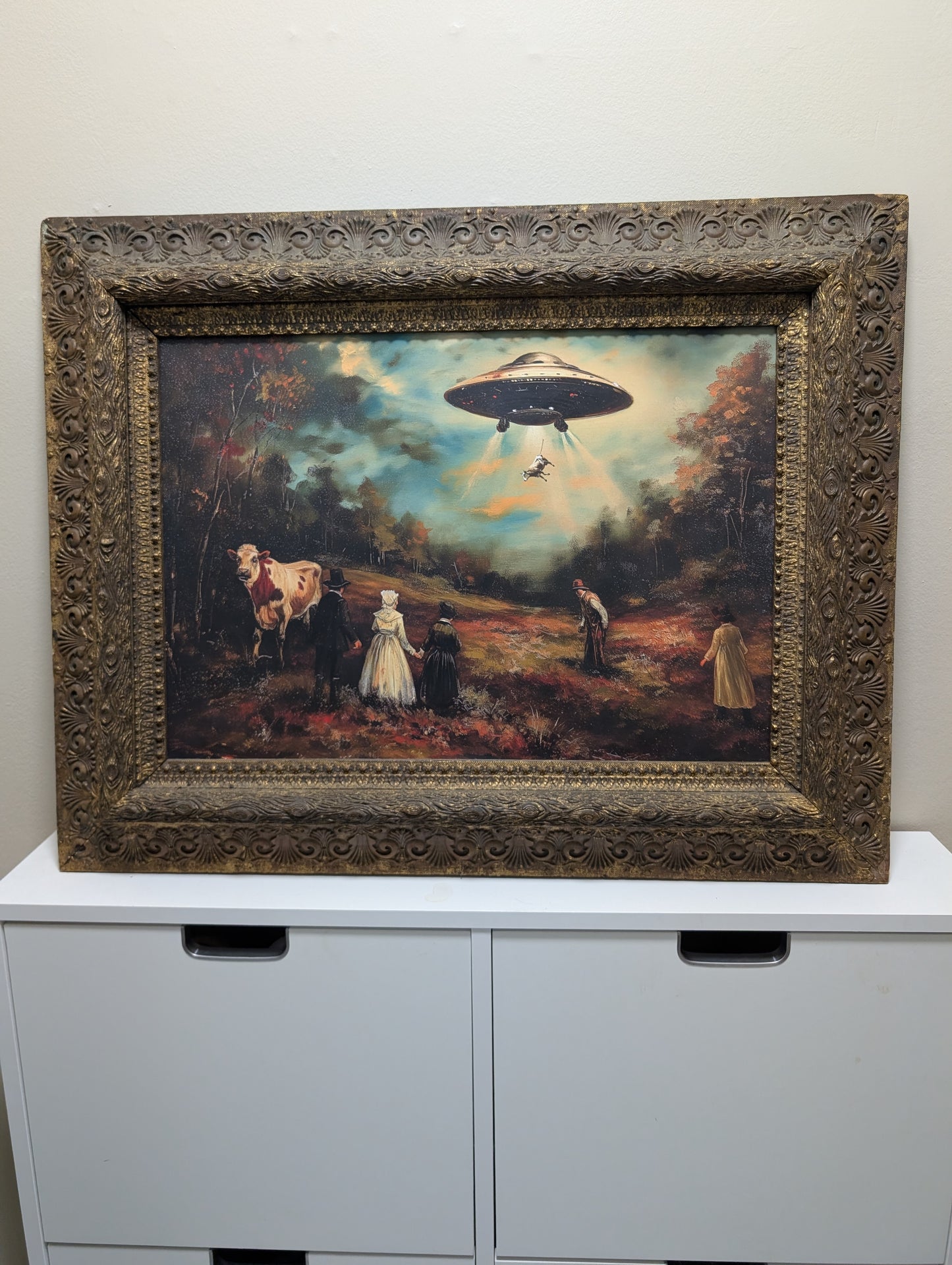 Large framed alien print