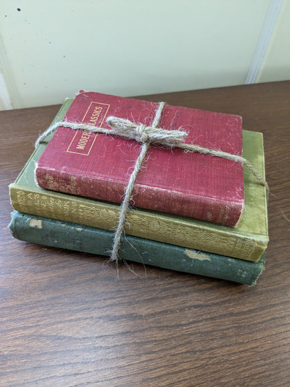 Antique holiday book stack