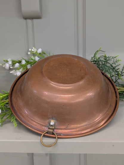 Wall hanging copper bowl smooth