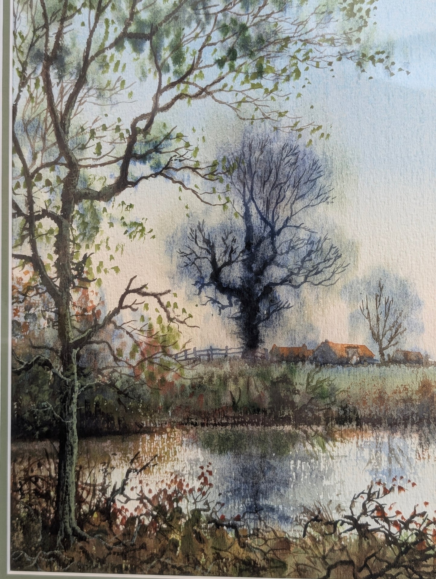 Colin Vokes trees and lake painting