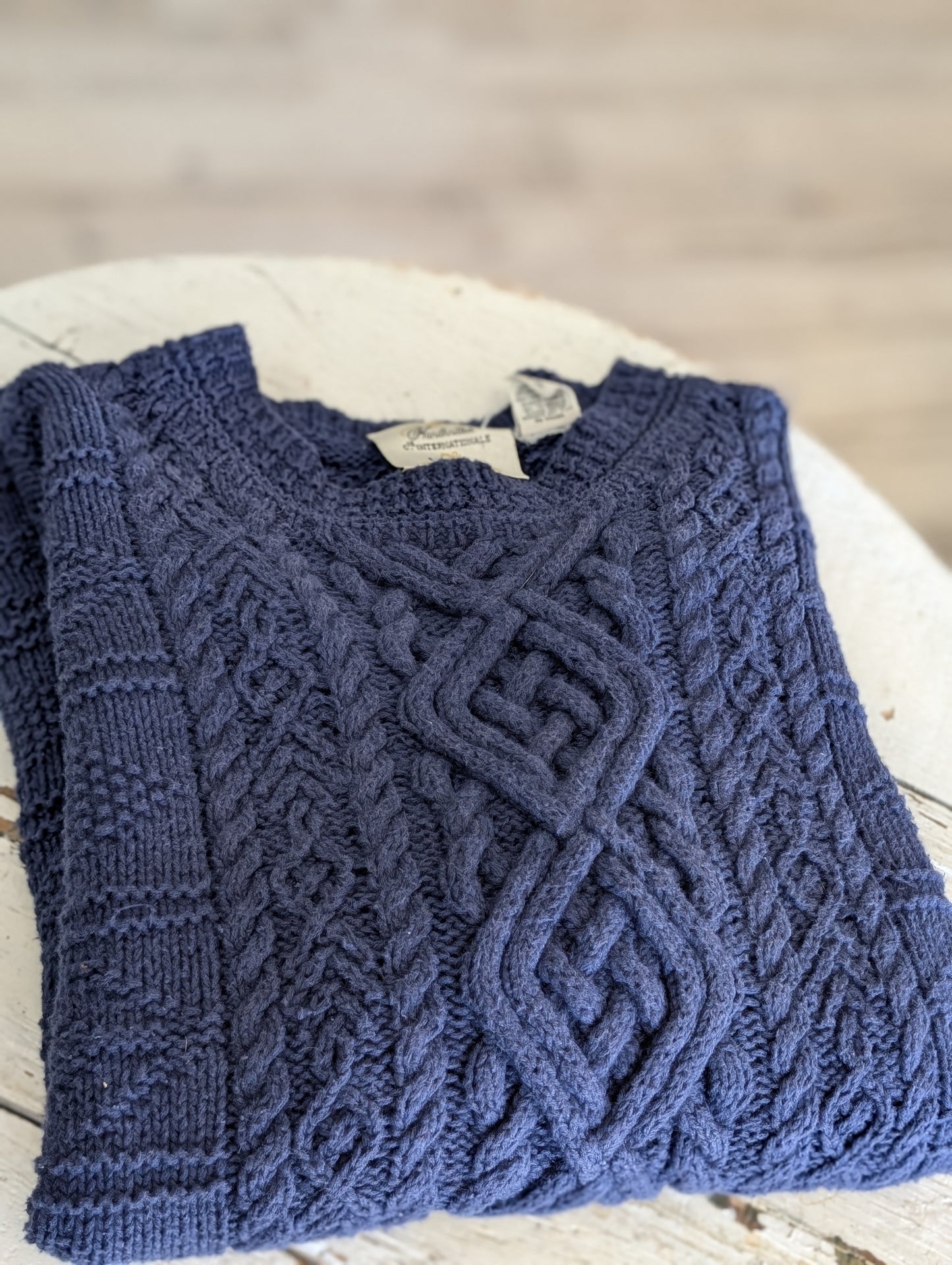 Navy blue knit sweater