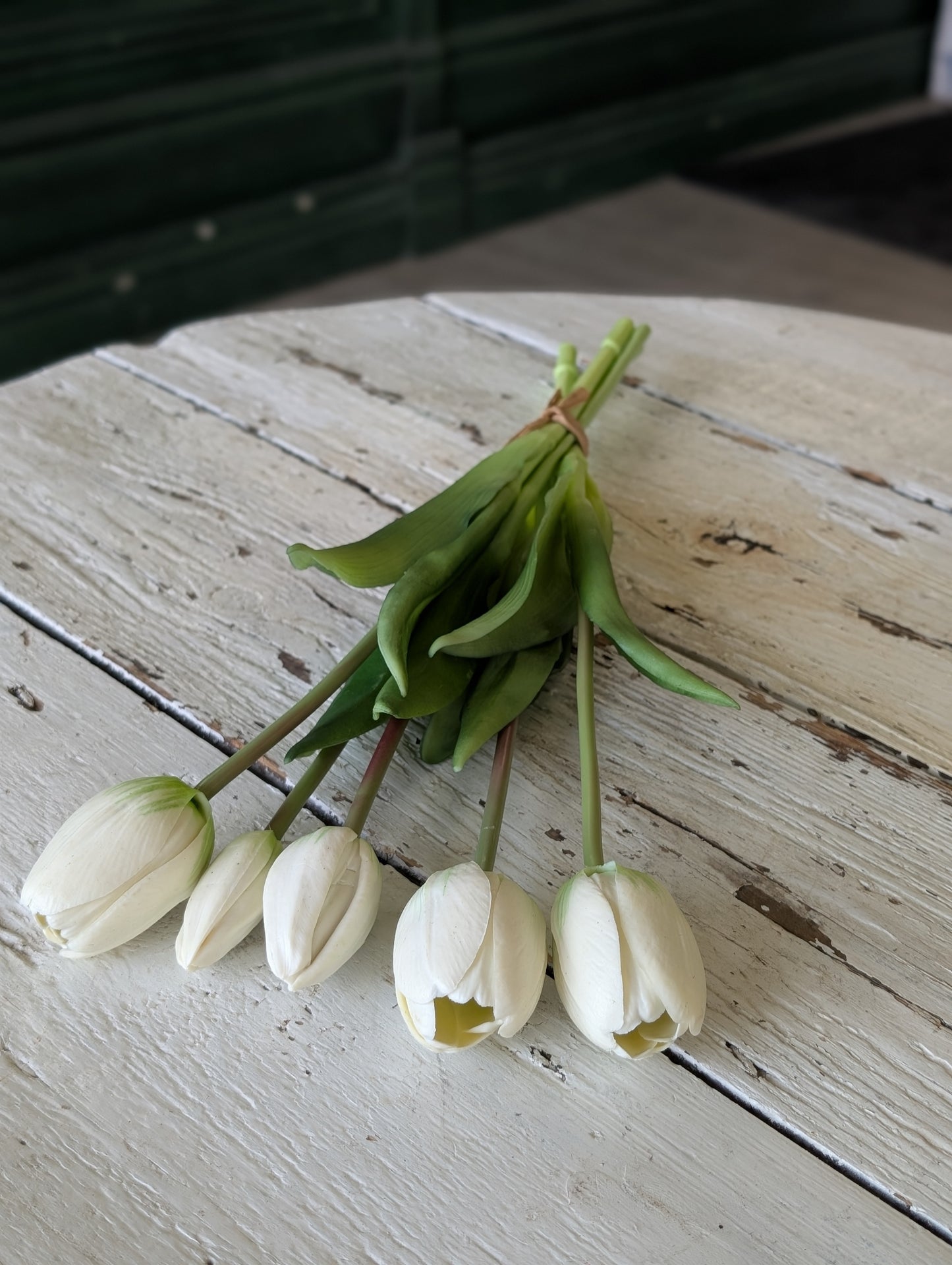 16"  Fresh Touch white Tulips