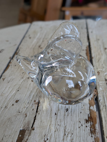 Glass mouse paperweight