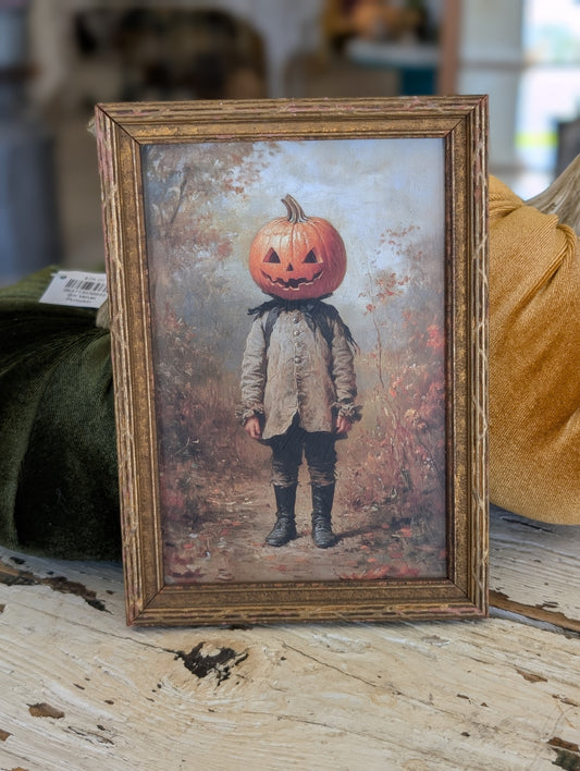 Framed pumpkin boy print