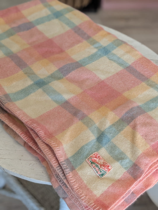 Wool blank pink and blue