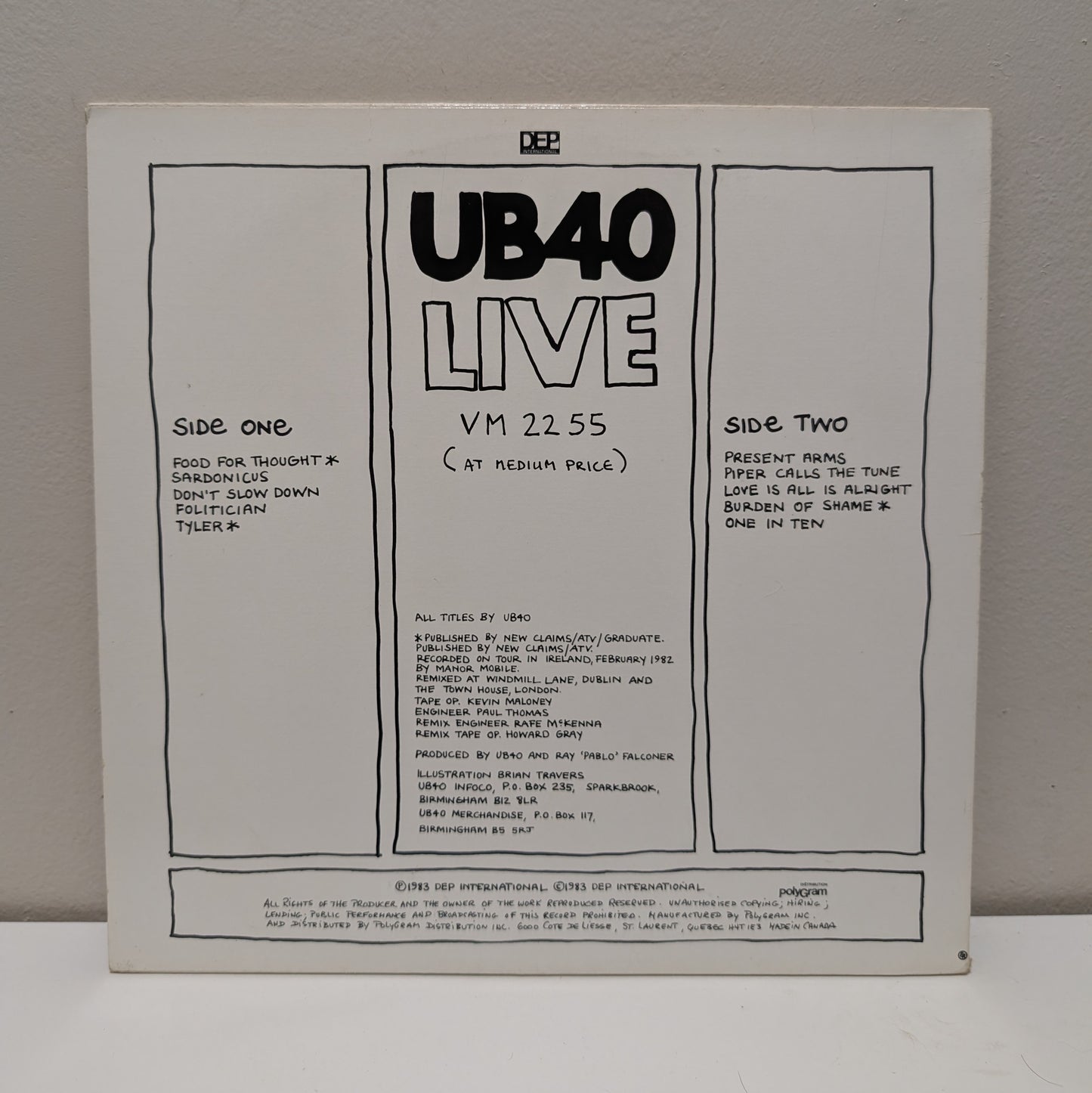 UB40 Live LP