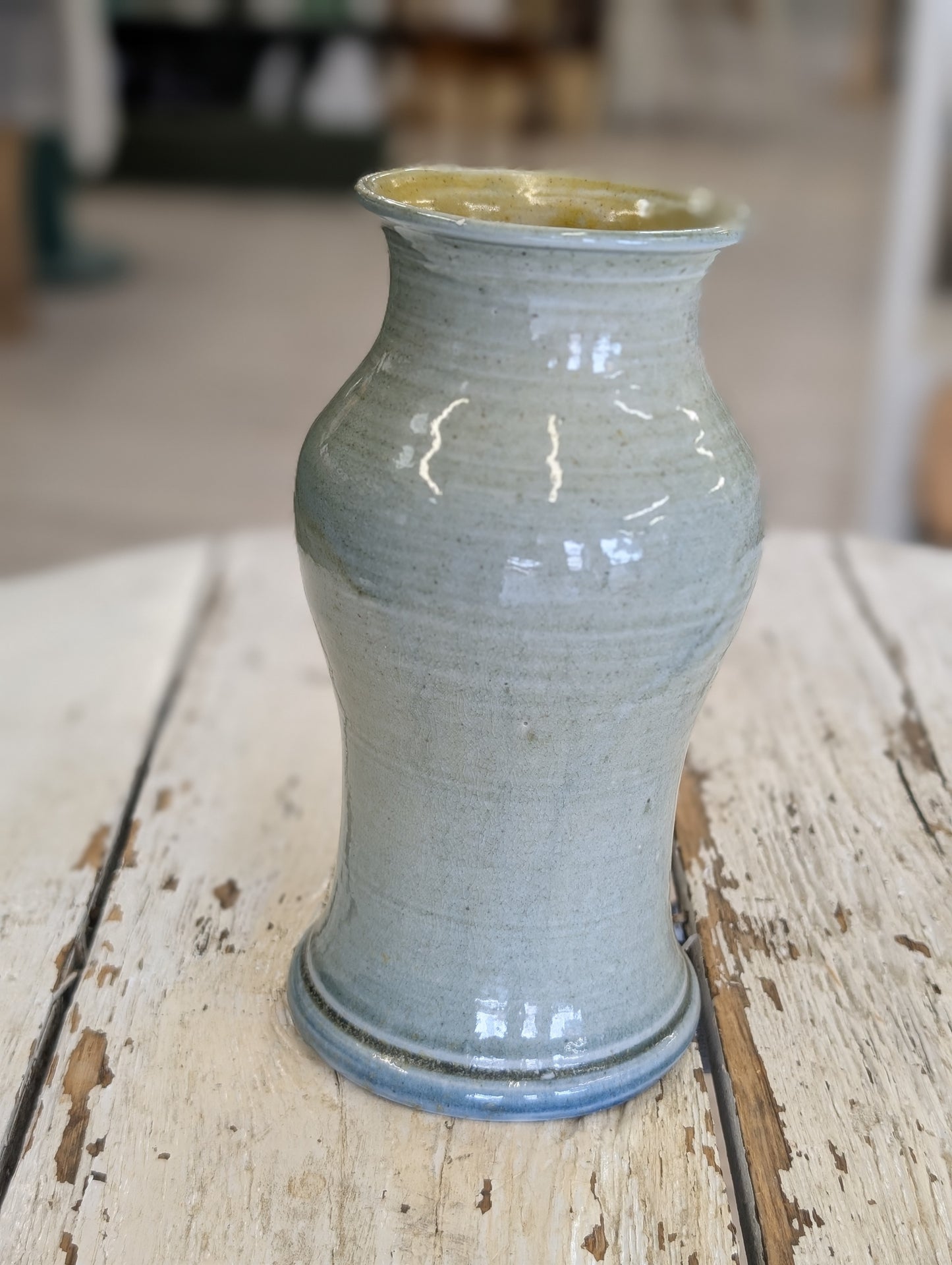 Light green pottery vase