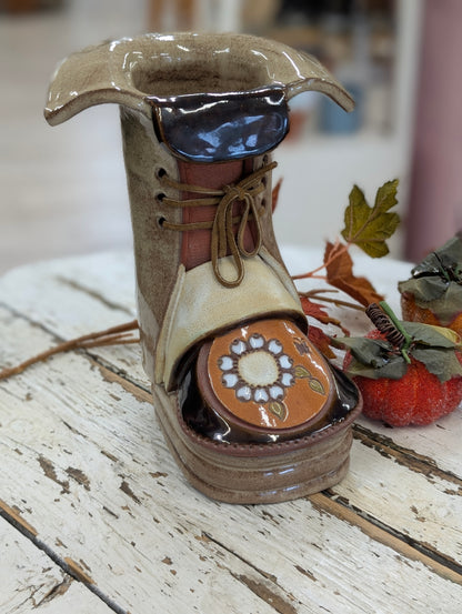 vintage ceramic boot planter by The Clay Cobbler