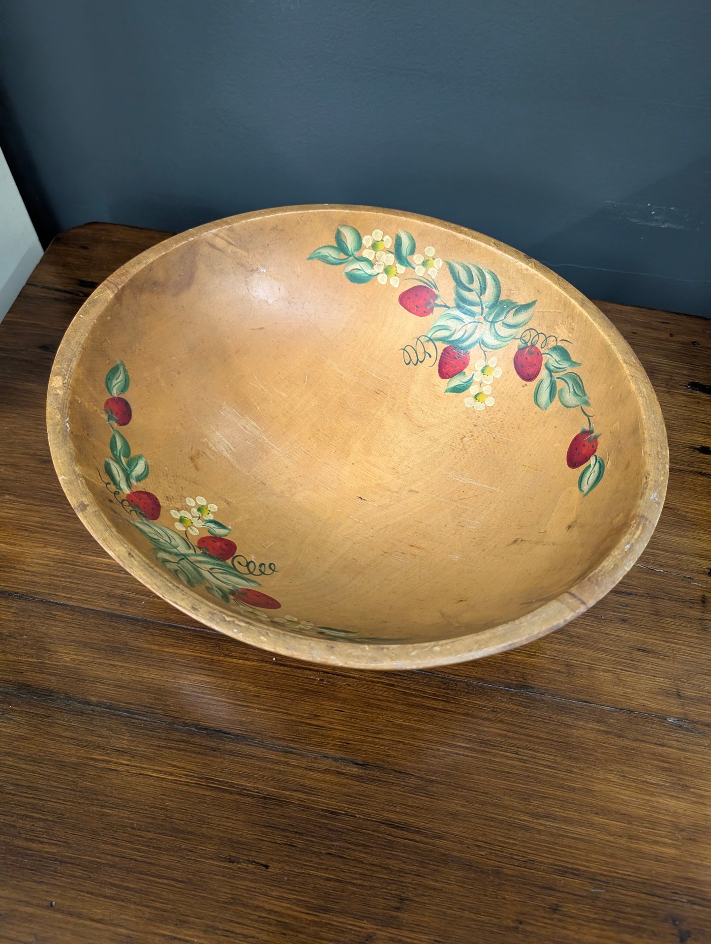 Wooden strawberry bowl