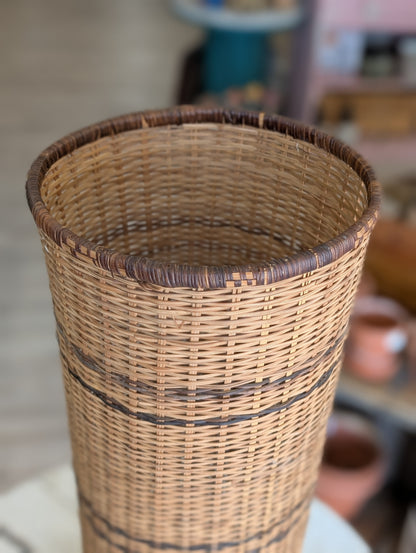 Tall wicker basket