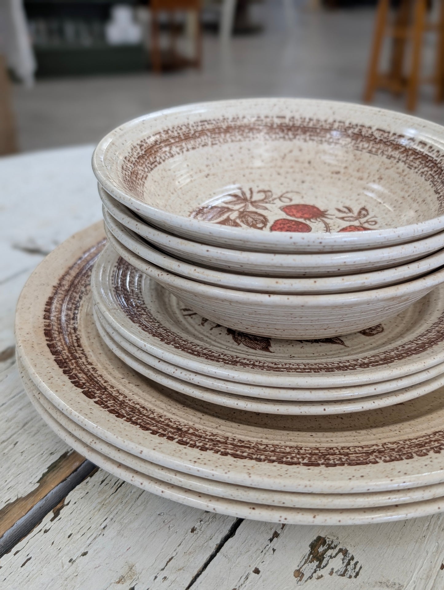 vintage Churchill Homespun Wild Strawberry ceramic items