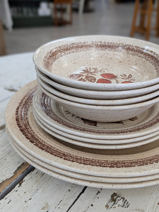 vintage Churchill Homespun Wild Strawberry ceramic items
