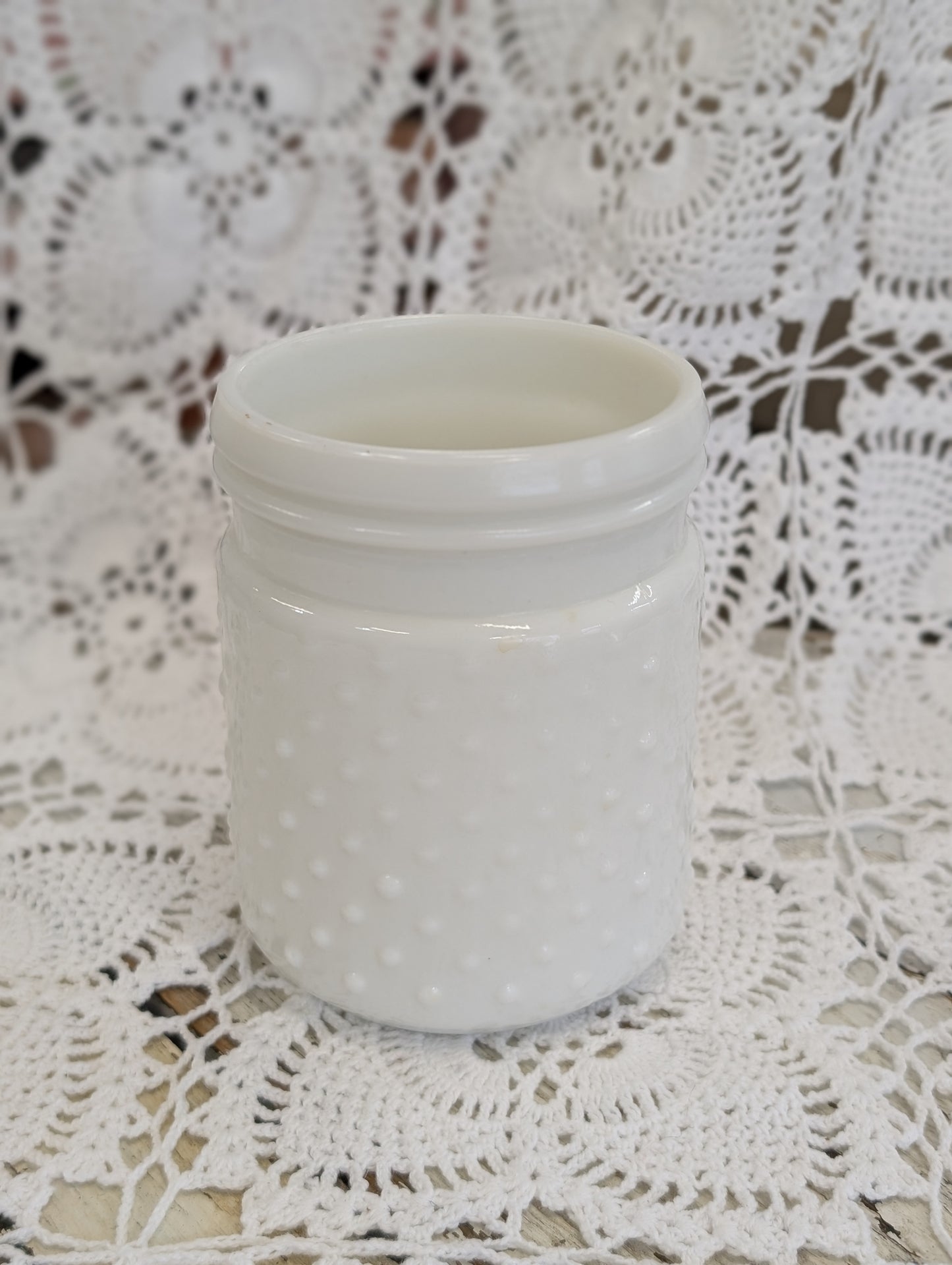Milk glass flower vase