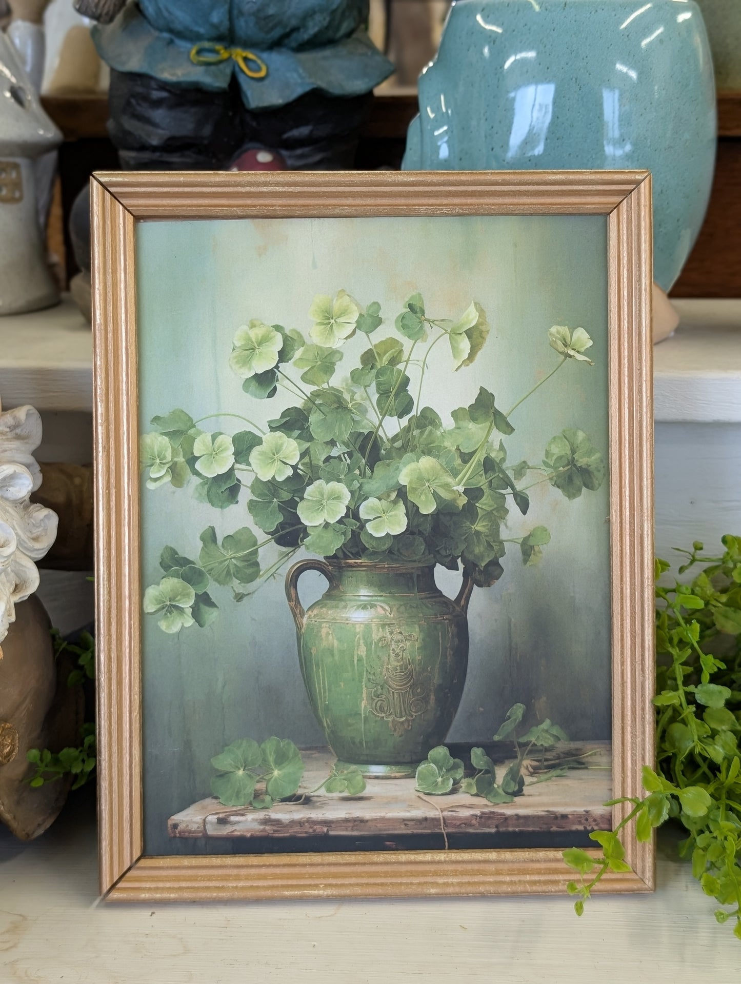 Framed shamrock vase