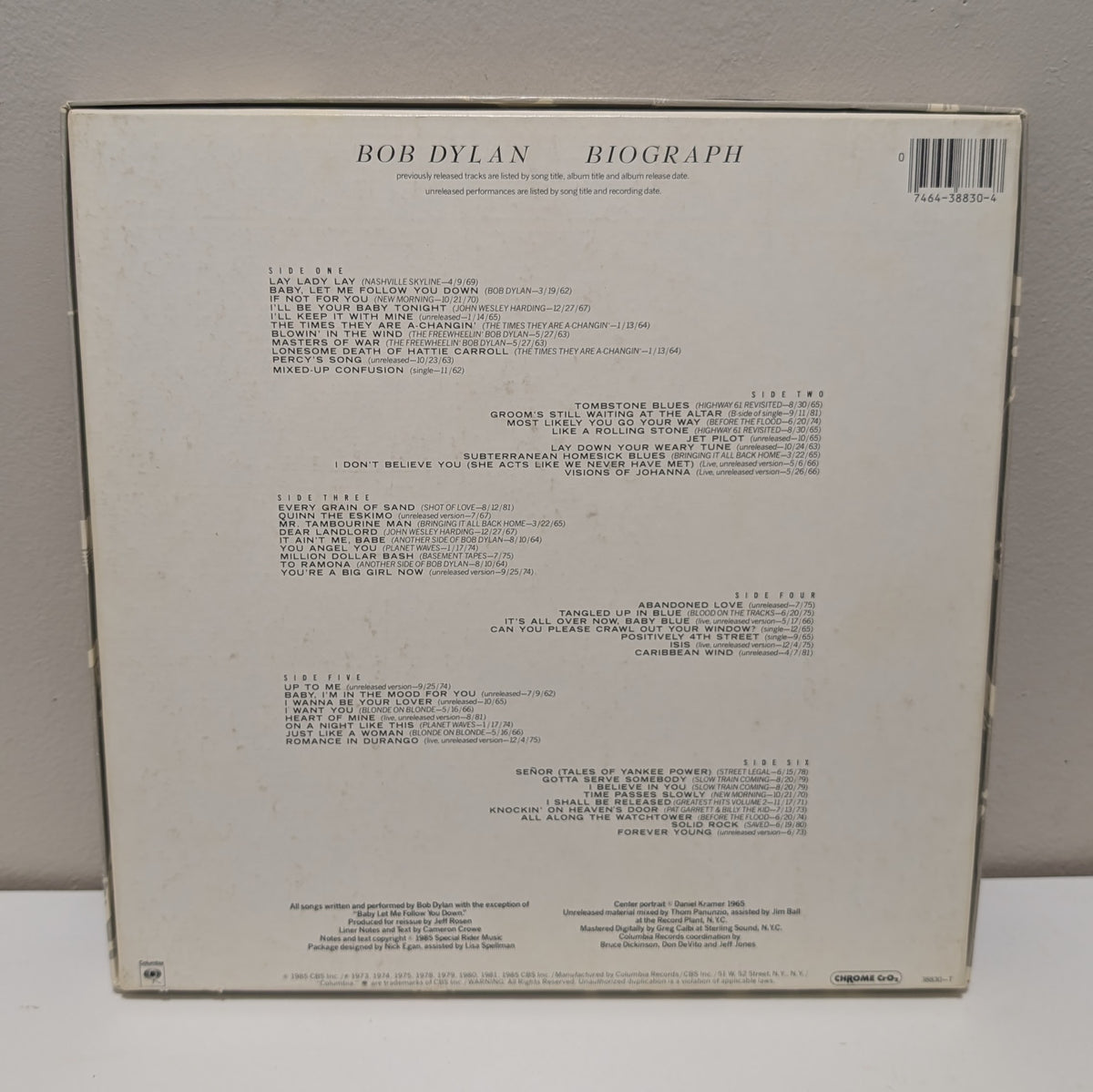 Bob Dylan Biograph Deluxe Cassette Edition