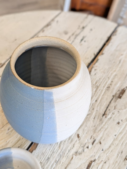 Large blue container pottery