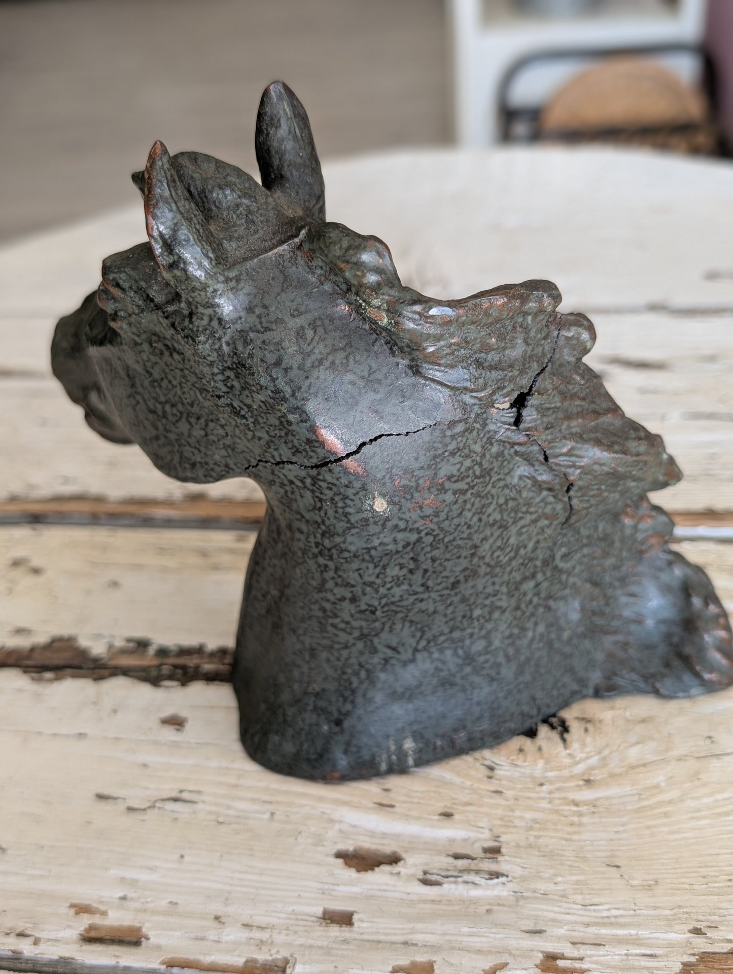Copper horse head rustic