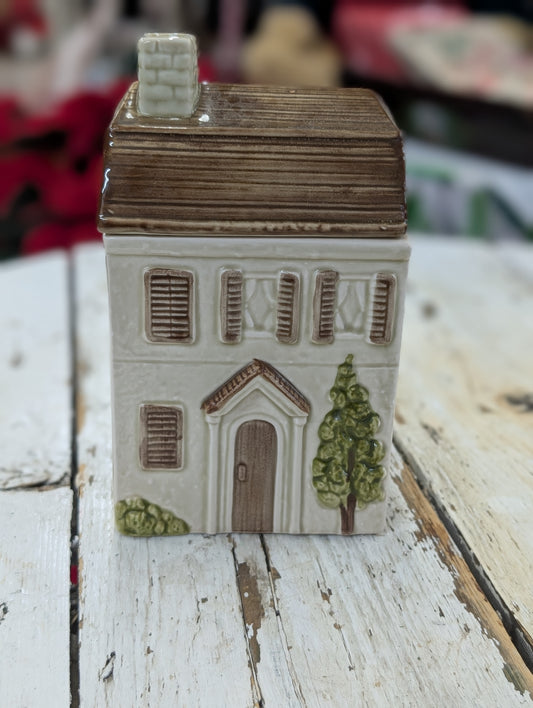 1980s Otagiri ceramic house-shaped canister