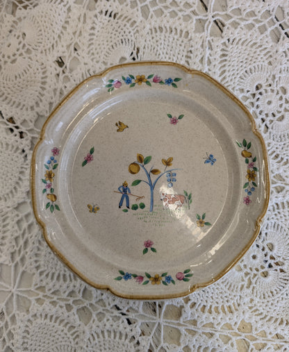 International Stoneware Heartland pattern salad plate with farm scene.