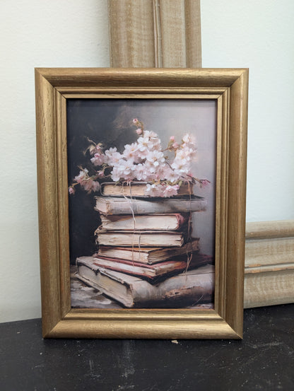 Book Stack framed print