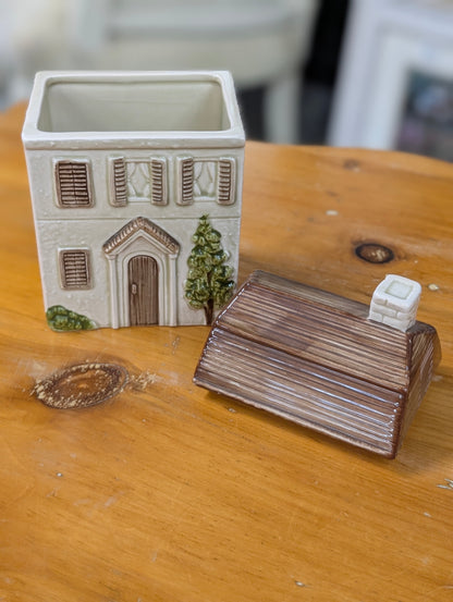 Otagiri Japan ceramic house-shaped brown roof canister
