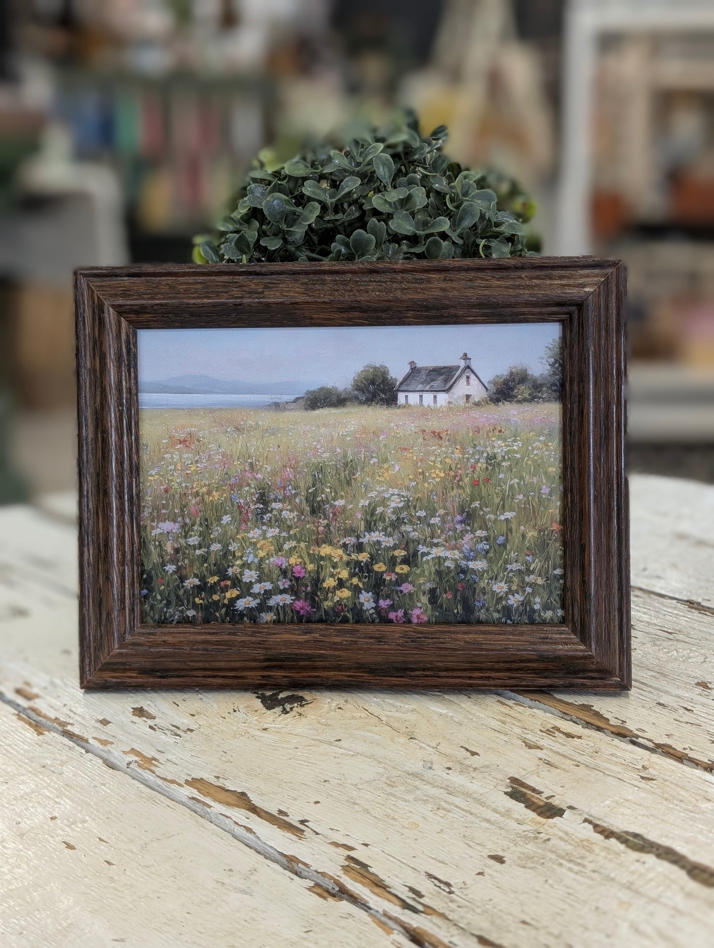 Framed print of field and cottage