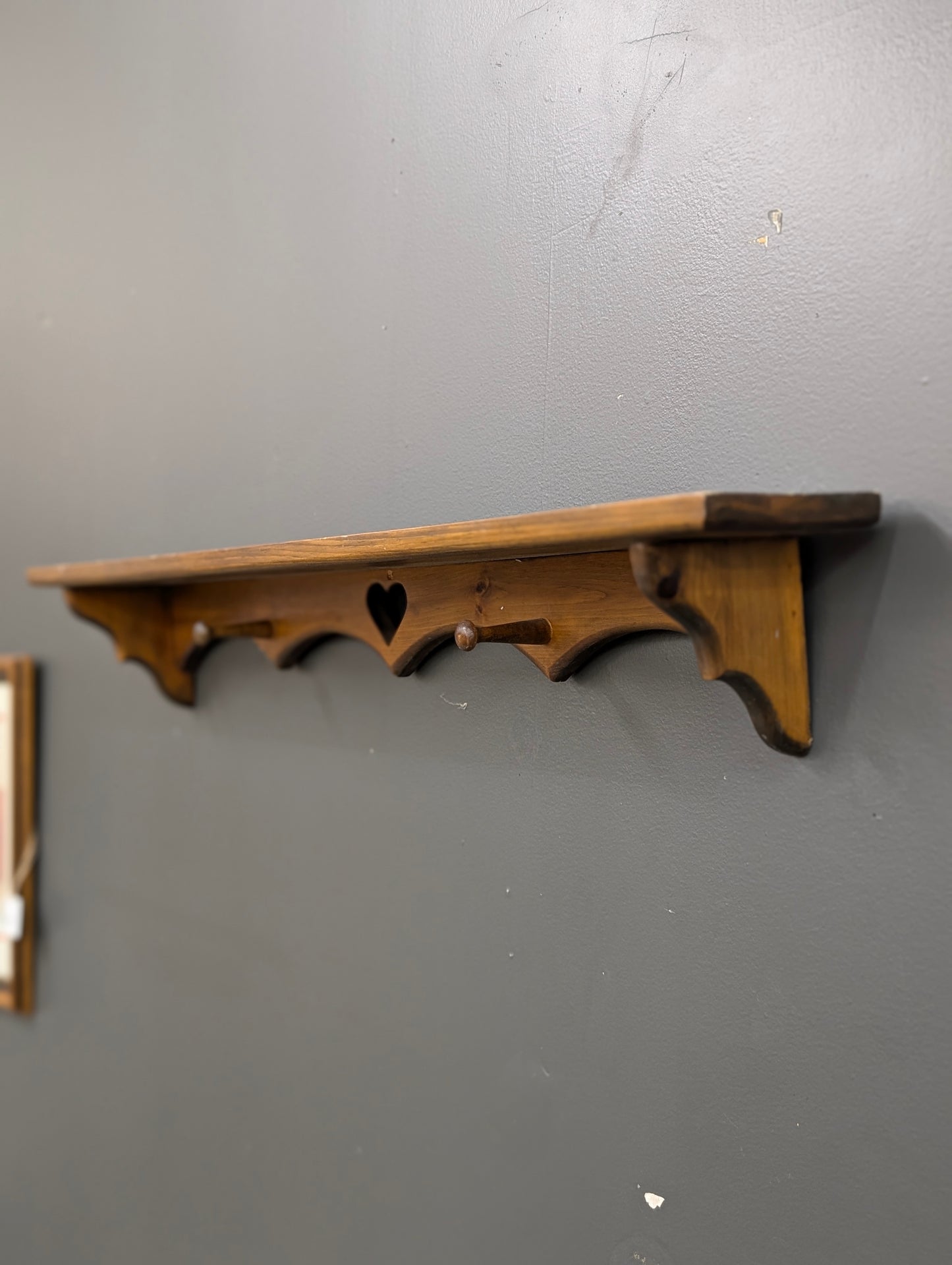 Wooden heart shelf