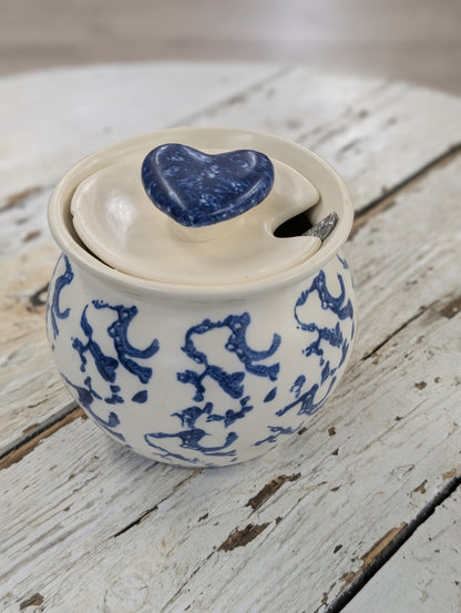 Blue Sponge honey jar