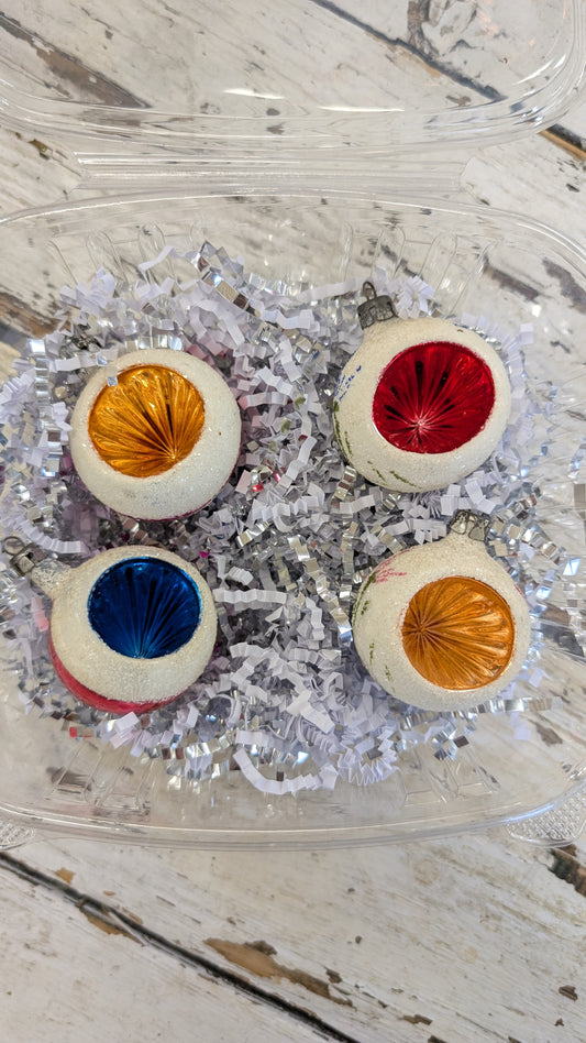 Frosty small reflector ornaments