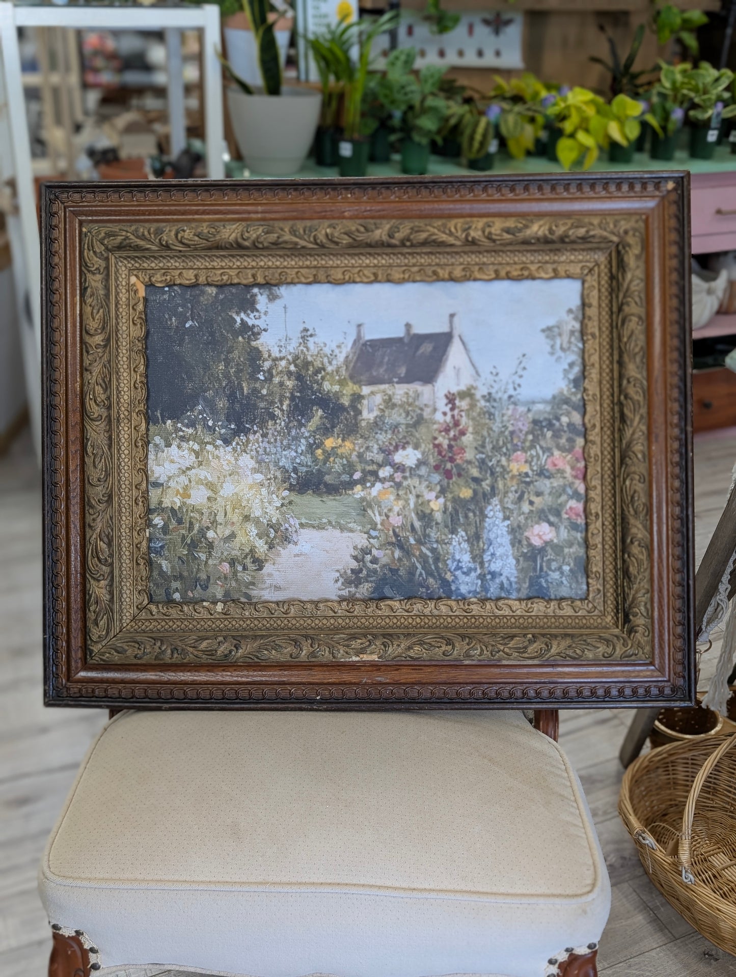 Wood frame with cottage print