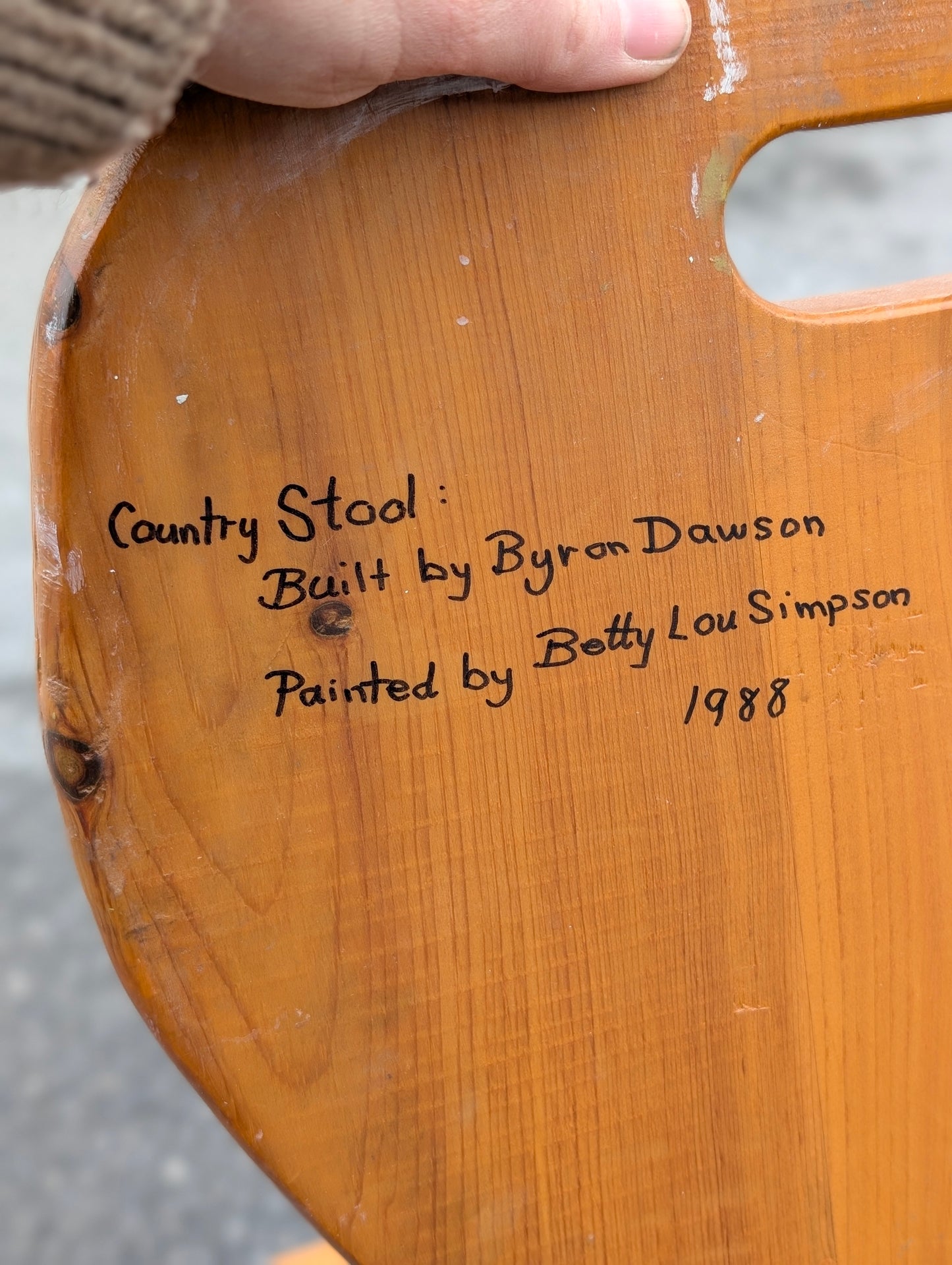 Wood 80's stool