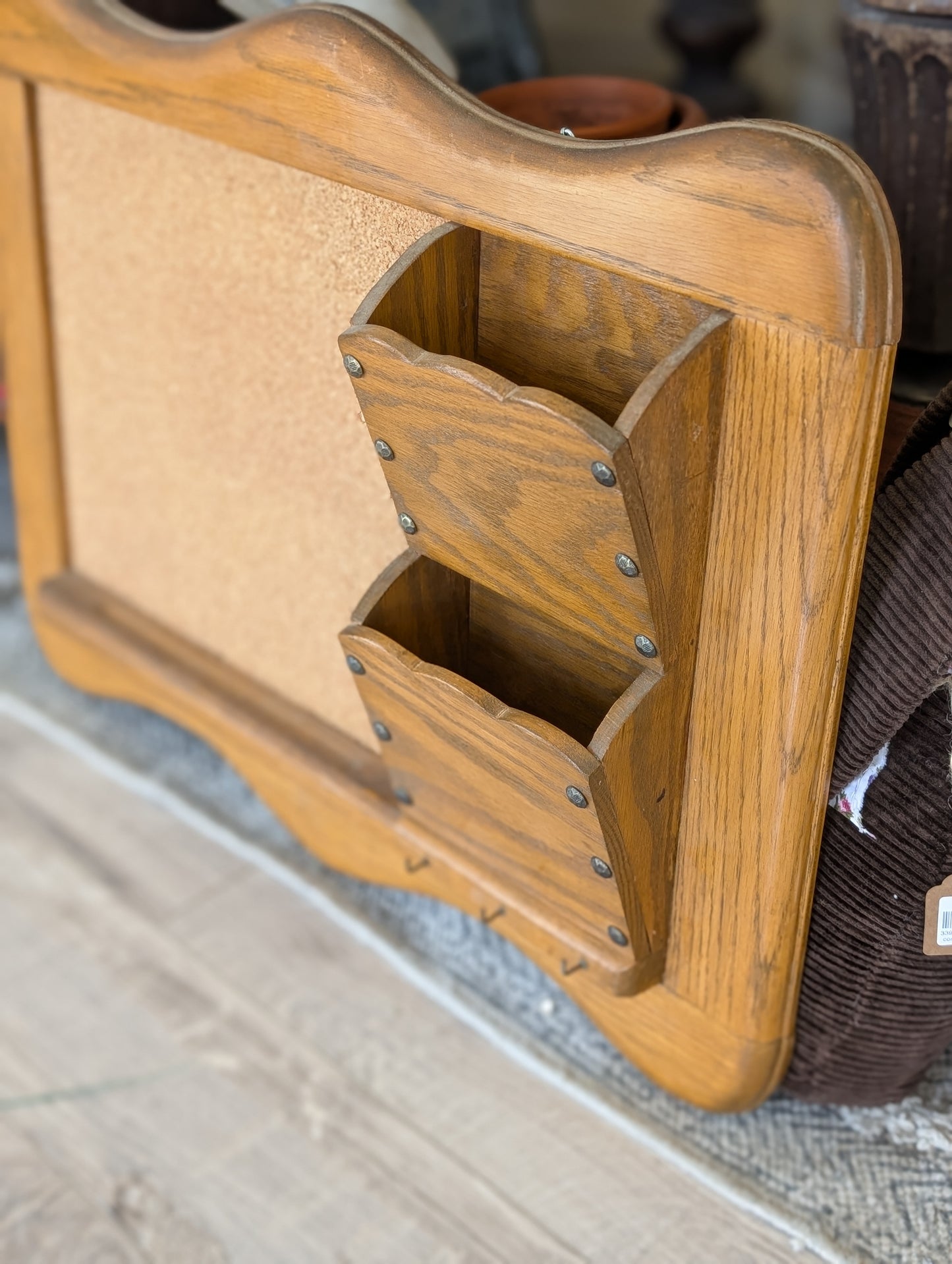 Oak wall message board