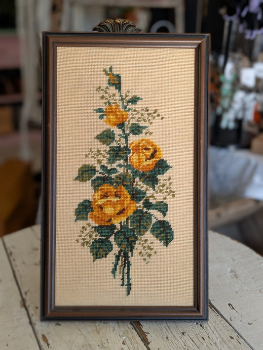 Embroidery Yellow Roses wall art